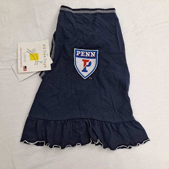 Pennsylvania Penn Quakers Dog Pet Dress Navy Size Large